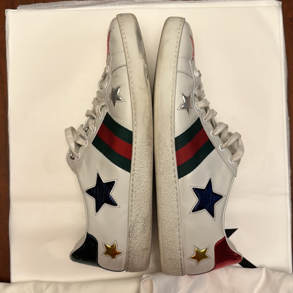 Sold on eBay Preowned gucci ace sneakers with star pattern. Size 42 - Picture 2 of 12